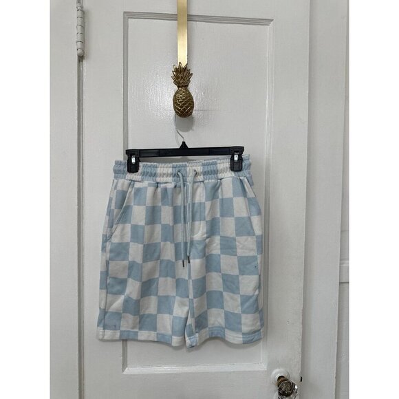 Forever21 men’s size small blue and white checkered shorts - Picture 1 of 9